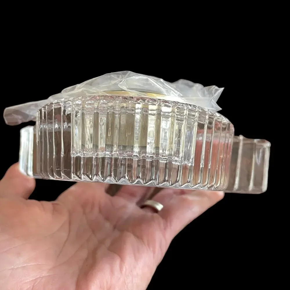 Crystal Legends by Godinger Cut Lead Crystal Mantle Clock Gift New Old Stock